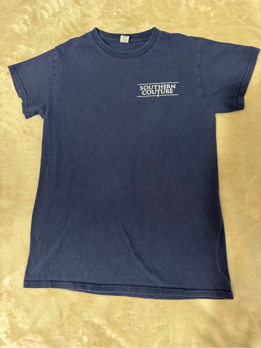 Gildan Navy Short Sleeve Kids Tee with White Logo